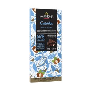 Inclusion chocolate bar - Caraibe 66% hazelnut slivers
