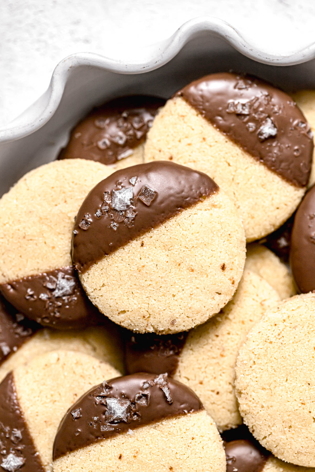 Chocolate Dipped Brown Butter Shortbread Cookies